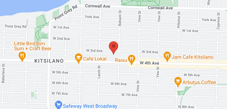 map of 101 2416 W 3RD AVENUE